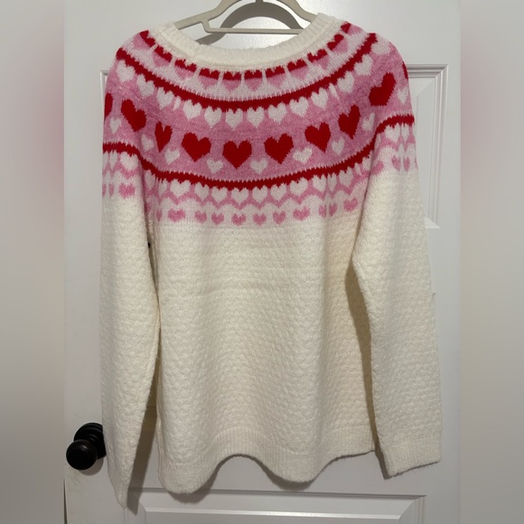 NWT ❤️ Cupcakes & Cashmere Heart Motif Valentines Sweater Size XL - Picture 2 of 7